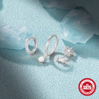 925Sterling Silver Inlaid Diamond Opal Earrings Stud Earrings Jewelry Set Hot-Selling High-End Earrings for Women