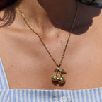 2H Cherry Necklace Accessories Women's Collarbone Chain18k Stainless Steel Jewelry