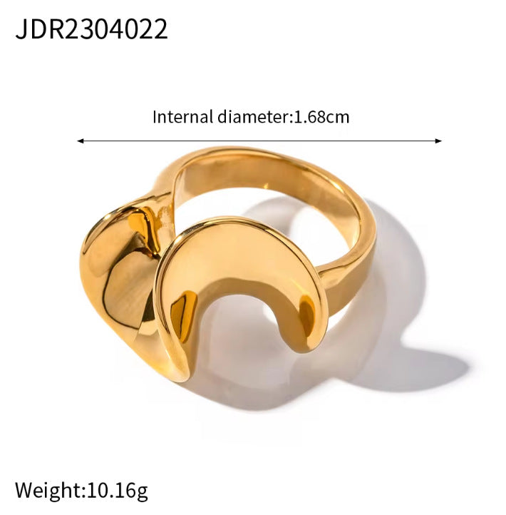 Minimalist gold Steel Color Series Stainless Steel Plain Ring Jewelry