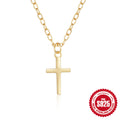 Sterling Silver Cross Necklace Minimalist Collarbone Chain — collection product image 06