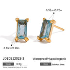 Zircon Earrings Ear Clips Non-Fading Stud Earrings Stainless Steel Jewelry for Women