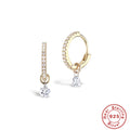 Cubic Zirconia Pendant 925 Sterling Silver Earrings — craftsmanship detail — jewelry finish and design detail
