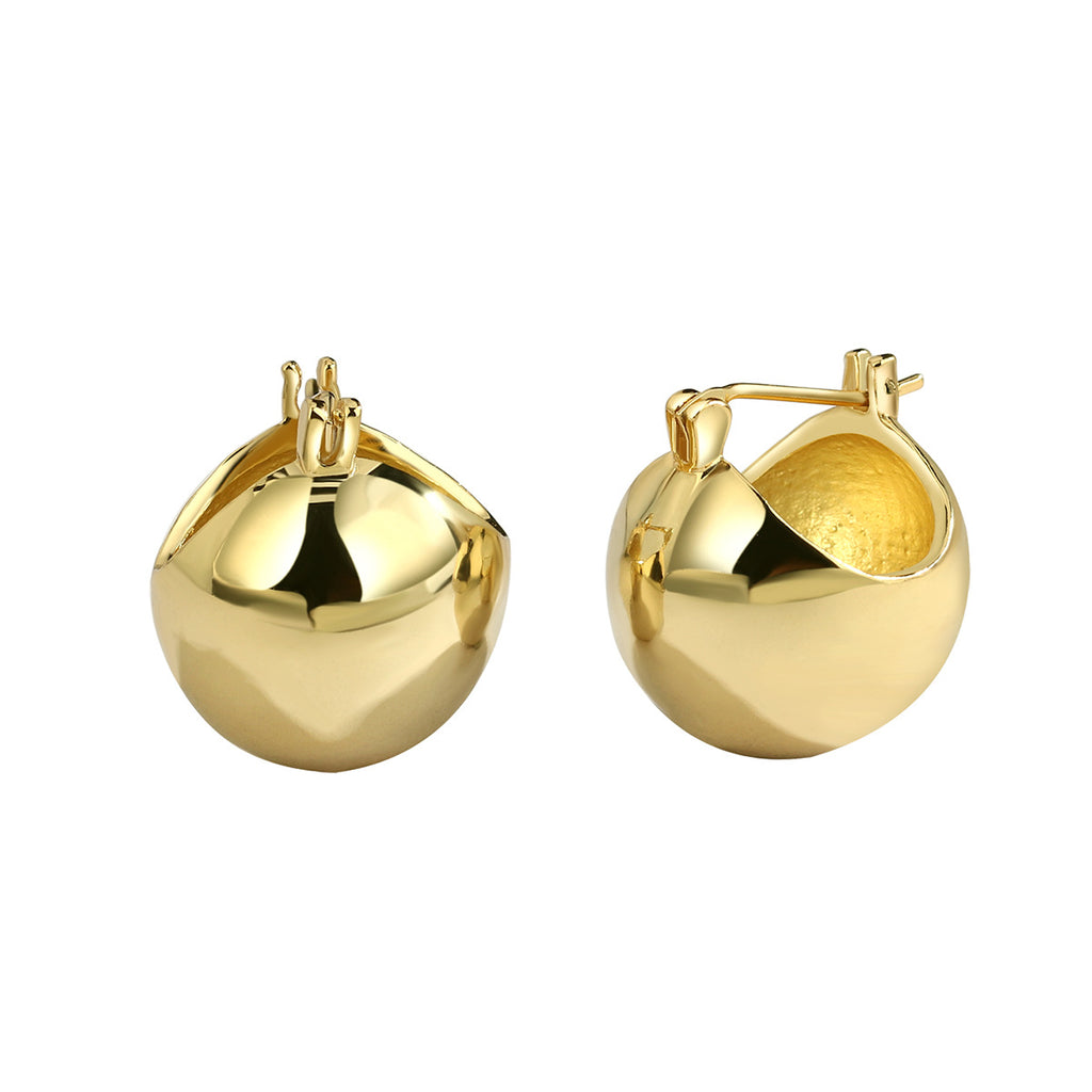 Rose Gold-Plated Brass Floral Earrings with gold-tone brass construction