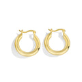 Gold-Plated Brass Minimalist Hoop Earrings with a hoop design profile