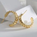 Gold-Plated Brass Twisted Geometric Earrings with Asymmetric Detail featuring geometric detailing