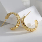 E0491 Fashion Design Earrings for Women Geometric gold Irregular C Shaped Earrings
