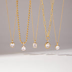 18k Zircon Necklace Collarbone Chain Non-Fading Jewelry Stainless Steel Accessories