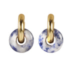 Gold-Plated Turquoise Vintage Hoop Earrings — material detail