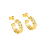E0292 S925Silver Needle Style Trendy Minimalist Earrings Exaggerated Large Hoop Metal Texture Ear Jewelry