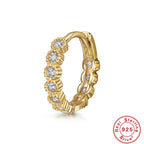 S925Sterling Silver Cartilage Piercing Diamond-Studded Hoop Earrings Ear Cuffs Ear Studs shien Hot-selling Punk Style Ear Cuff