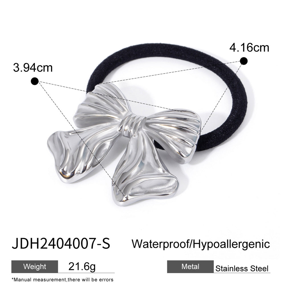 18k Gold Stainless Steel Hair Tie Hair Accessory Glossy U Large Black Hair Tie