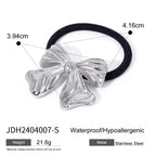 18k Gold Stainless Steel Hair Tie Hair Accessory Glossy U Large Black Hair Tie