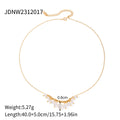 Stainless Steel Necklace in Gold-Plated with Chain Detail — product styling — jewelry finish and design detail
