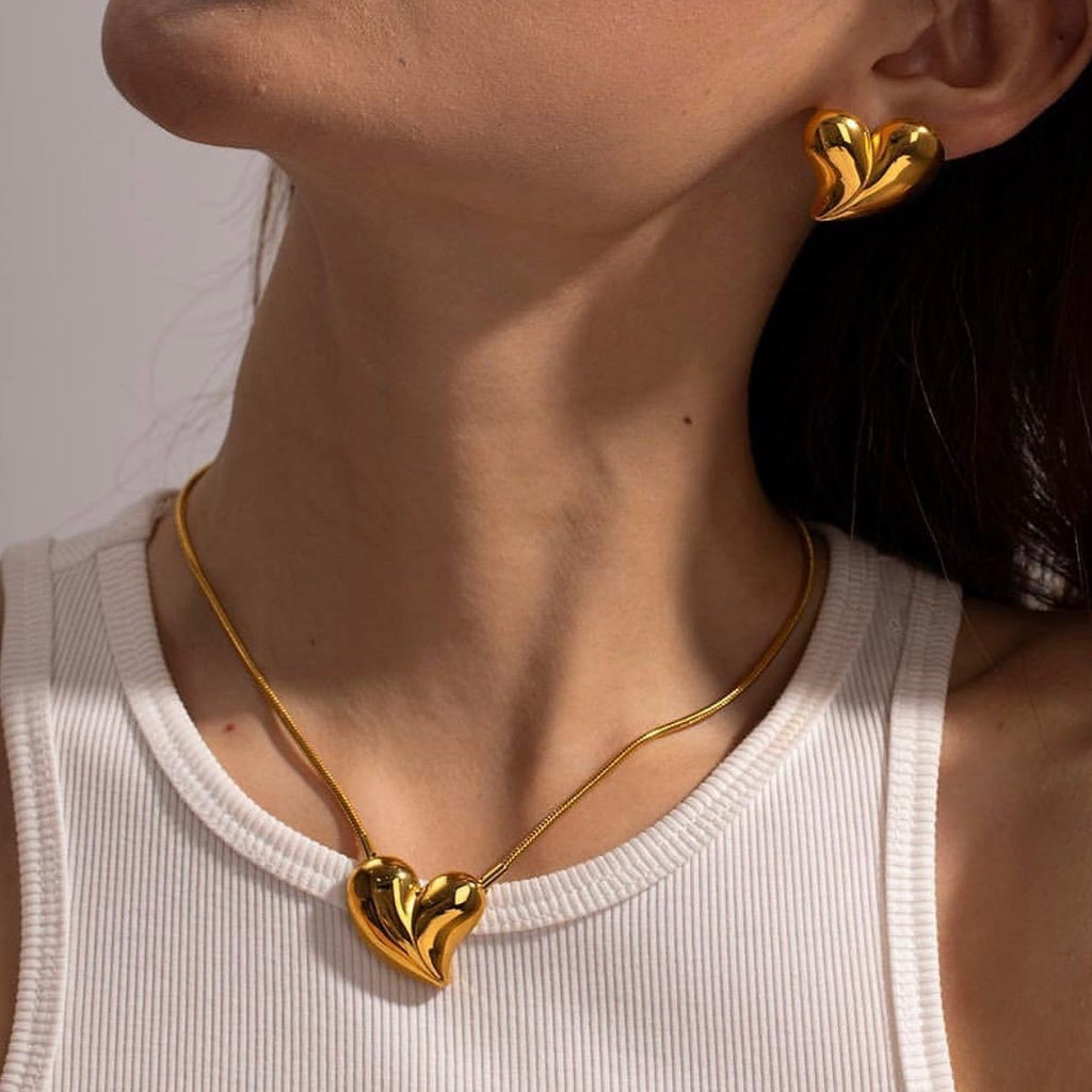 2H Love Necklace Simple Earrings Stainless Steel Jewelry earrings