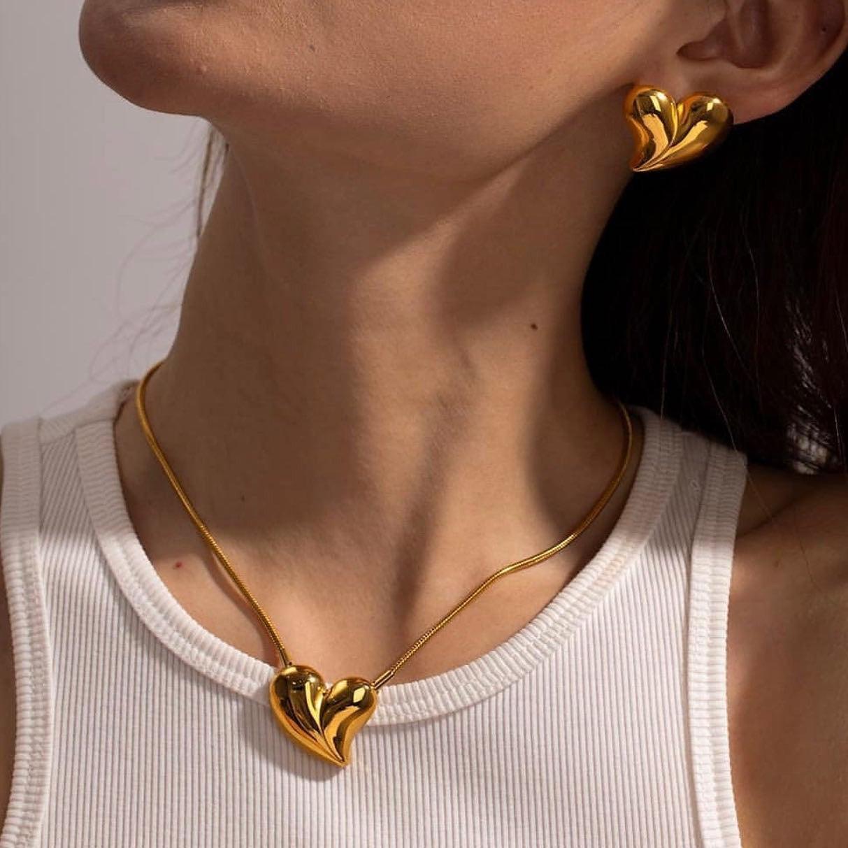 2H Love Necklace Simple Earrings Stainless Steel Jewelry earrings