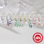 925Sterling Silver Inlaid Diamond Animal Goldfish Pendant Hoop Earrings Hot-Selling Heart Lightning Earrings for Women