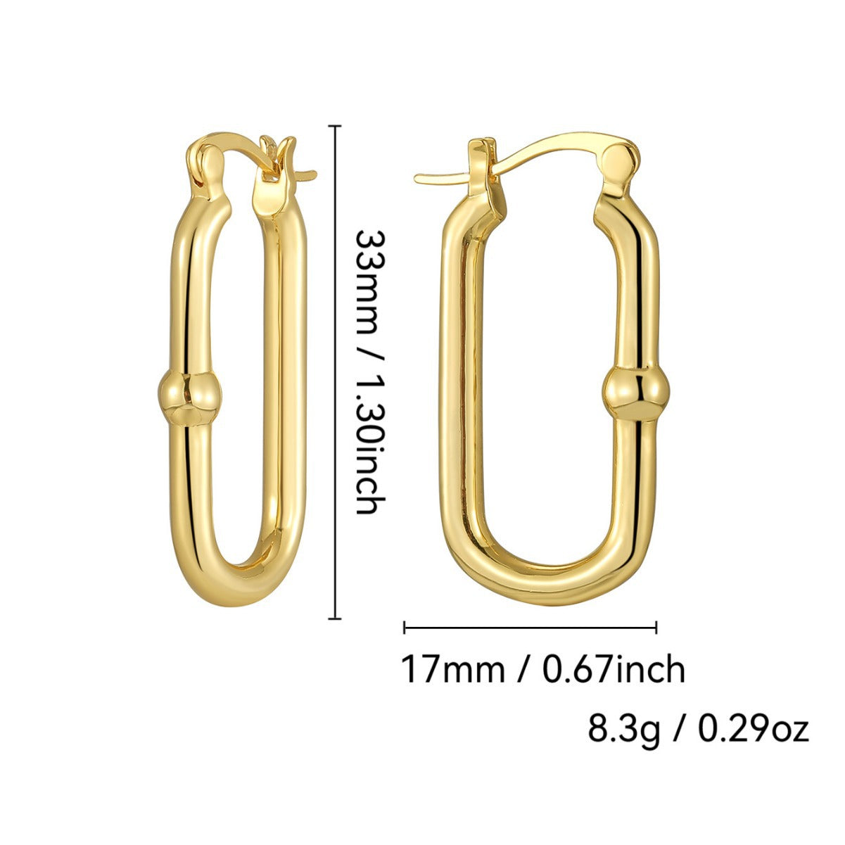 E0682 Fashion Simple Asymmetric Hoop Earrings for Women Copper Gold Plated Minimalist Style Smooth Surface Ear Cuffs