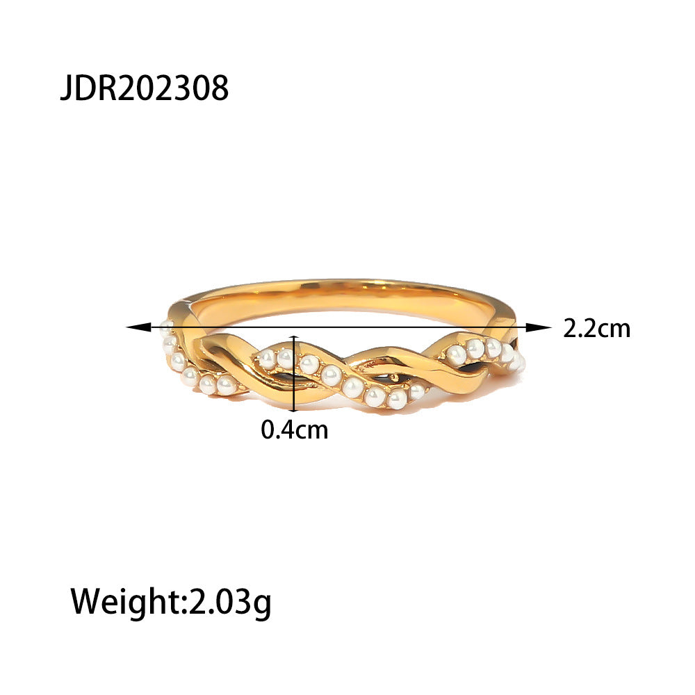Braided Twist Ring Design Fashionable Personality Plain Band Trendy Minimalist Ring