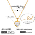 Cubic Zirconia Stainless Steel 18K Gold-Plated Necklace — alternate product view