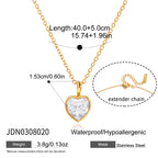 18k Zircon Necklace Collarbone Chain Non-Fading Jewelry Stainless Steel Accessories
