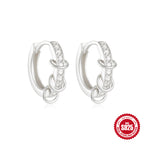 New S925Pure Silver Classic Diamond-Studded Small Round Geometric Hoop Earrings Hot-Selling Creative Ear Jewelry