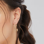 E0288Metallic Egg-Shaped Ear Hooks for Women New Trendy Fashion Earrings Minimalist Style Ear Jewelry