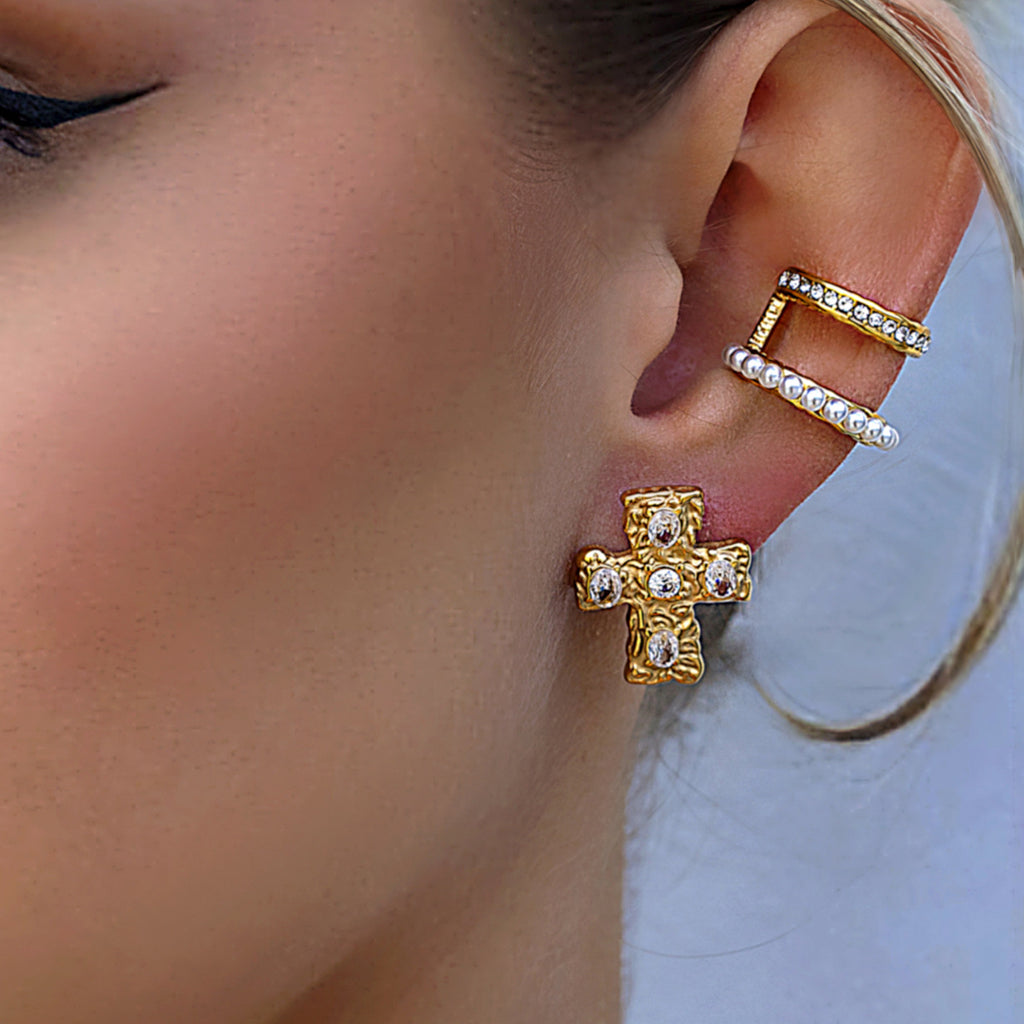 2H Stainless Steel Zircon Earrings Non-Fading Jewelry Earrings rings