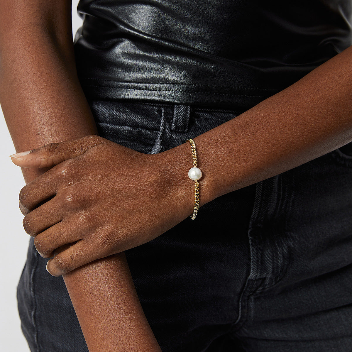 B0041Baroque Irregular Pearl Bracelet for Women Simple Vintage Roman Style Jewelry