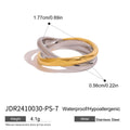Gold-Plated Stainless Steel Ring with Enamel Detail — material detail — jewelry finish and design detail