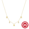 Sterling Silver Butterfly Zircon Stacked Collarbone Chain Necklace — collection product image 06
