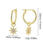 E0797 Creative Design Gold-Plated Earrings for Women Sunflower Micro-Inlaid Zirconia Drop Earrings