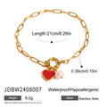Heart Enamel Stainless Steel 18K Gold-Plated Bracelet — jewelry construction