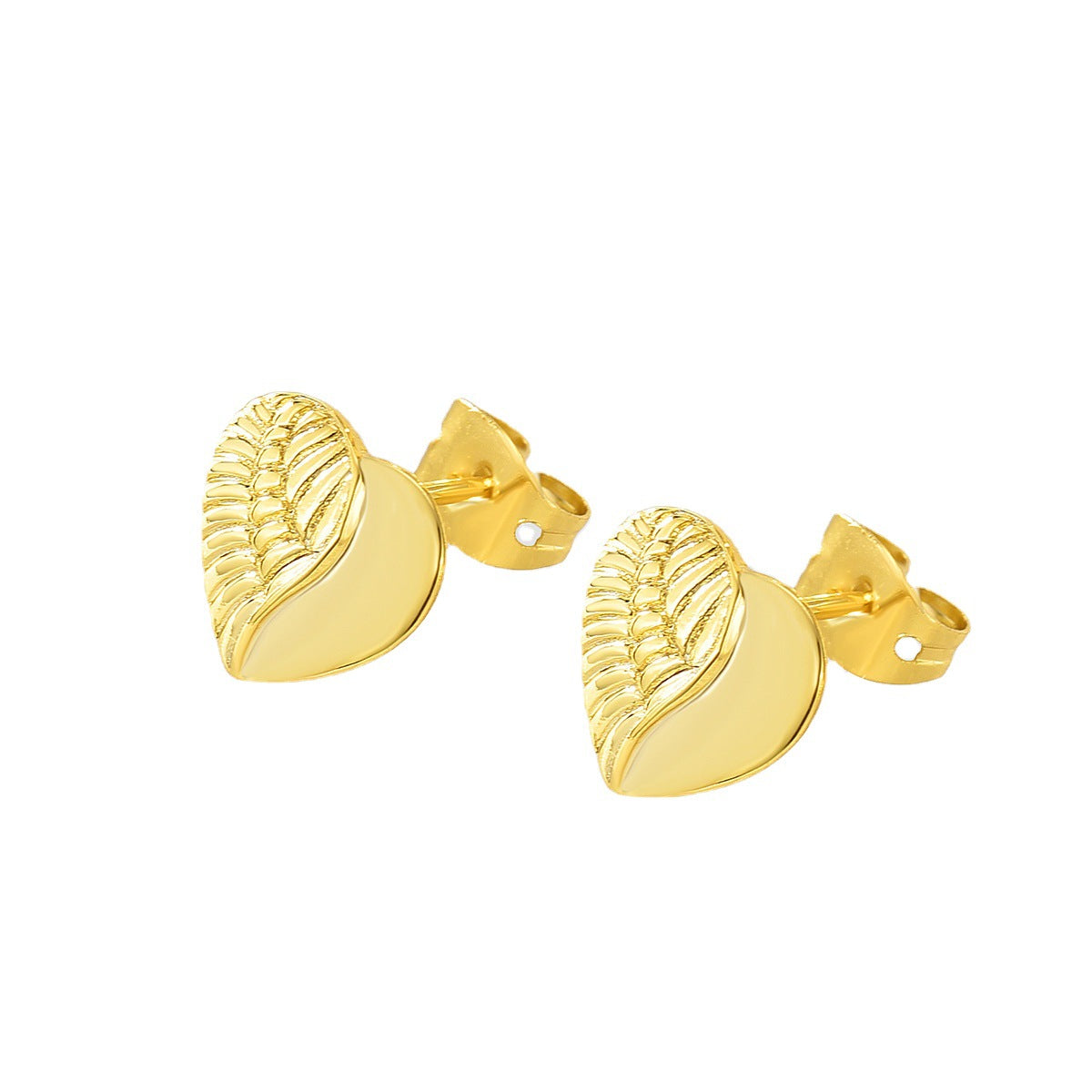 E0222 Fashion Wing Heart Earrings Angel Wing Earrings for Women Vintage Heart-shaped Earrings