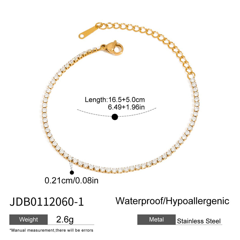 Stainless Steel Zircon Stacking Bracelet Jewelry Non-Fading