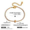 Gold-Plated Stainless Steel Initial Cubic Zirconia Bracelet — product profile — jewelry finish and design detail