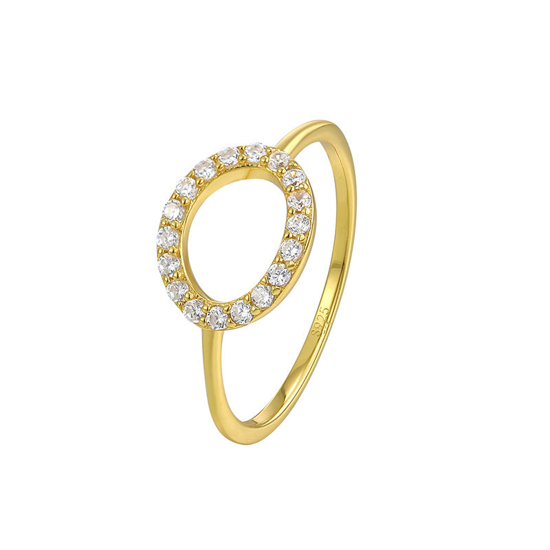 SR0032 S925Silver Hollow Ring for Women Minimalist Fashion Ring Jewelry