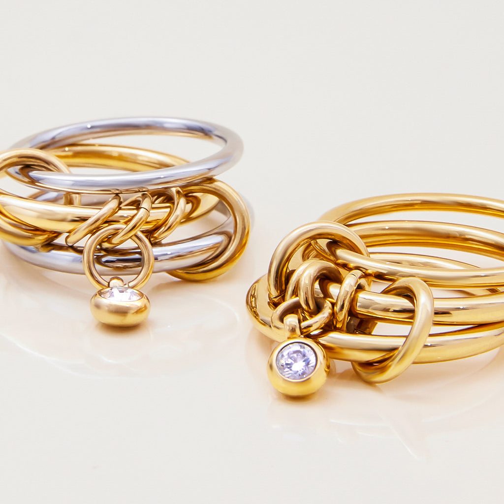 Jewelry Zircon Plain Band Multi-layer Stacking Ring Non-fading Jewelry ring