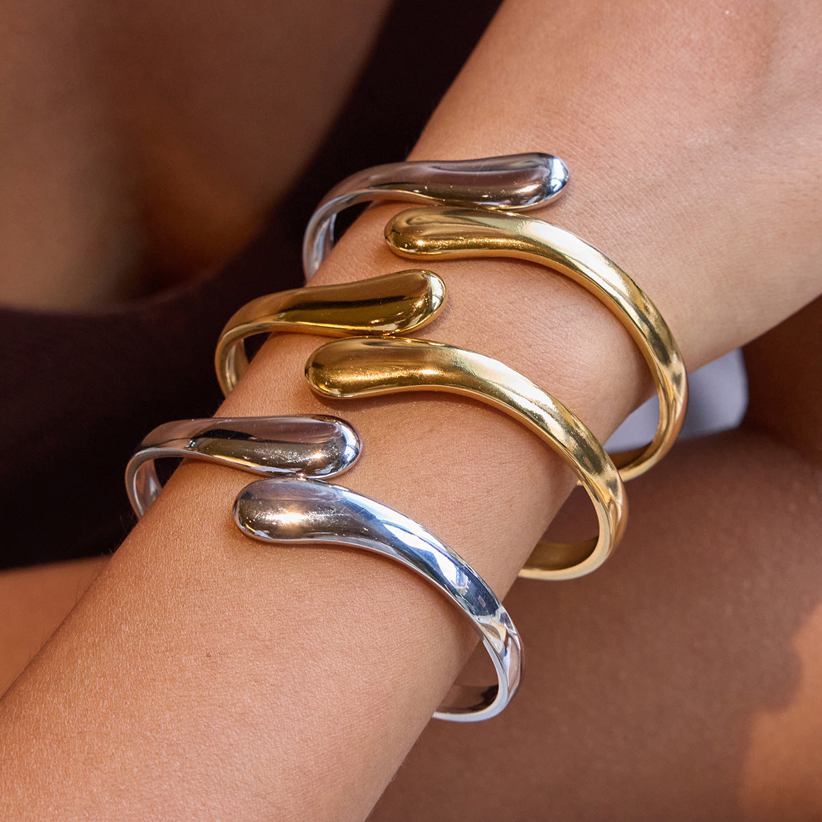 2H Stainless Steel Spring Bracelet Stainless Steel Jewelry for Women Non-Fading