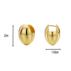 E0609 Simple Three-Dimensional Spherical Glossy Earrings for Women Brass Gold-Plated Fashion Ear Clips