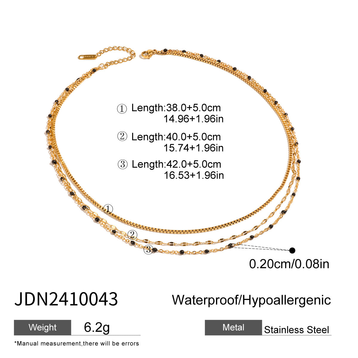 Three-layer Stacked Necklace Accessories for Women Collarbone Chain Stainless Steel Jewelry