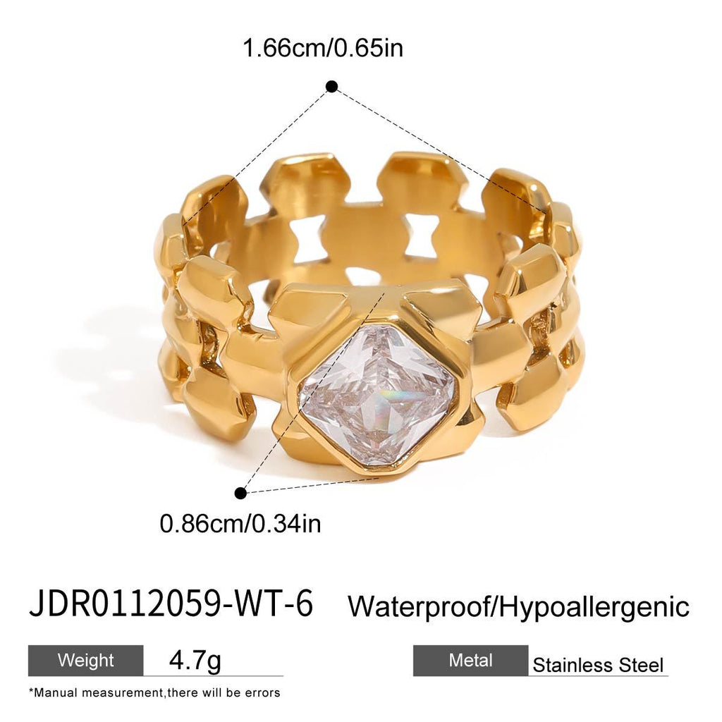 Watchband Ring Non-Fading Female Design Stainless Steel Jewelry rings