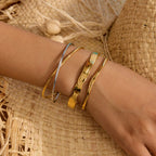 2H Stainless Steel Cross Bracelet Non-Fading Jewelry Bangle