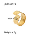 Gold-Tone Open Profile Open Stainless Steel Ring with a refined design profile