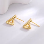 E0679 Minimalist Irregular Design Open Triangle Earrings for Women Copper Gold Plated Smooth Surface Ear Jewelry