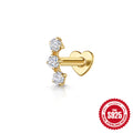 925 Sterling Silver Diamond Octagonal Star Heart Ear Bone Stud — collection product image 06
