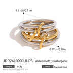Stainless Steel Layered Plain Band Rings Personality Item rings