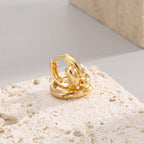 E0179 Fashion Copper Plated18K Gold Irregular Glossy Earrings for Women