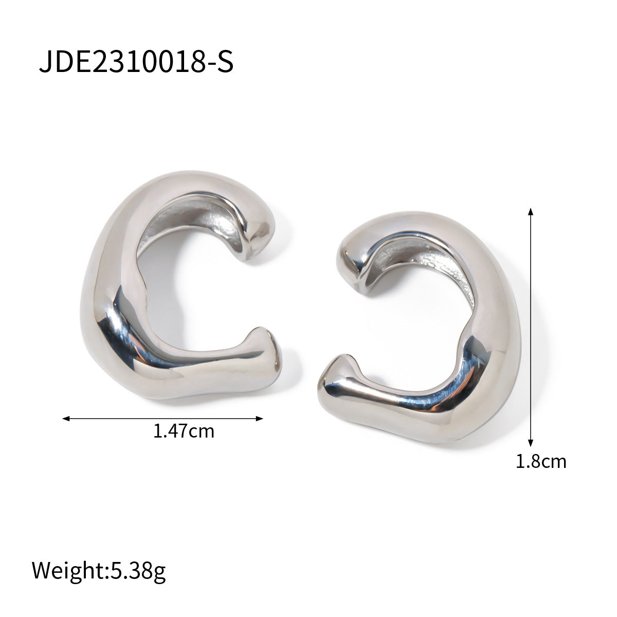 Stainless Steel gold Earrings Ear Clips Non-Pierced Ear Cuffs Ear Jewelry Accessories