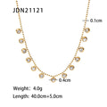 Gold-Plated Cubic Zirconia Tassel Stainless Steel Necklace — alternate product view — jewelry finish and design detail