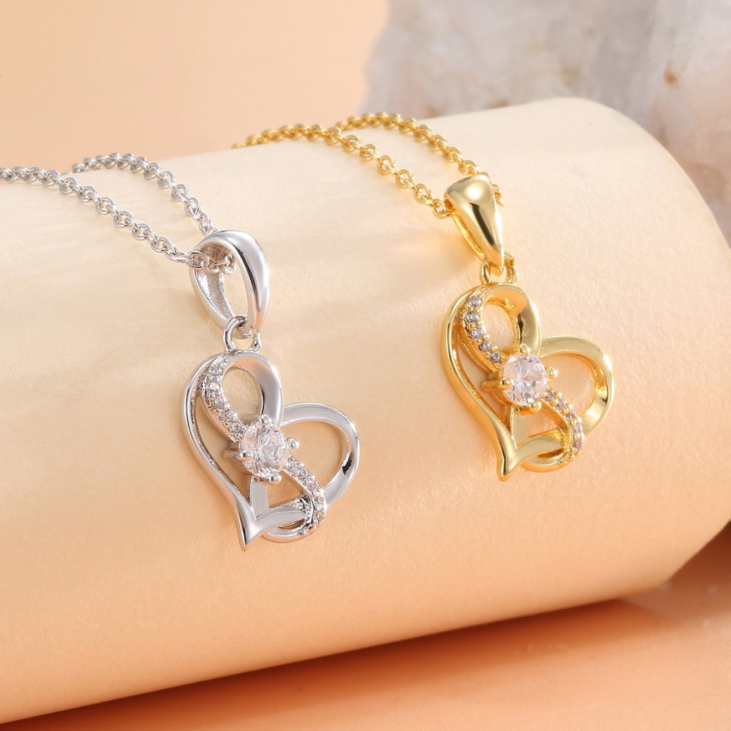 CYN0242 Eternal Infinity Love Copper Necklace Female Clavicle Chain Pendant Necklace